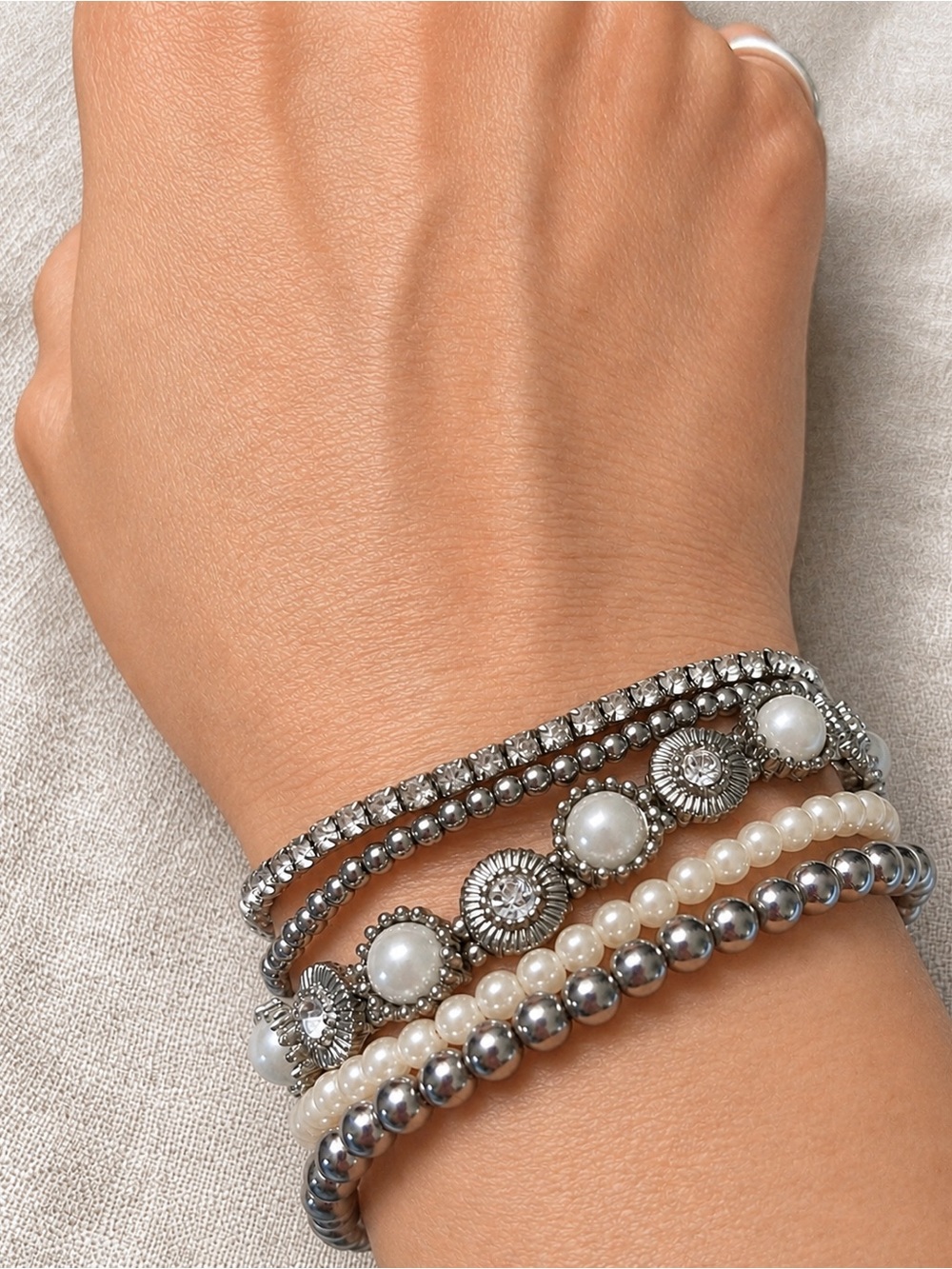 Premier Designs ARM PARTY Five-Pc Stretch Stacking Bracelet Set Adjustable #623